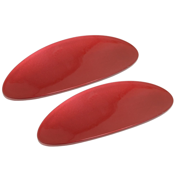 Parcelona French Oval Glossy Red Large Celluloid Hair Barrettes for Women (2Pcs)