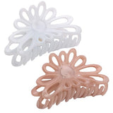 Parcelona French Plume Medium 3" Celluloid Acetate Hair Claw for Women (2 Pcs)