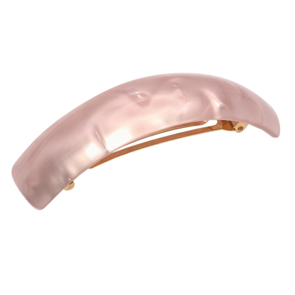 French Amie Curved Oblong Large Celluloid Handmade Hair Barrette for W –