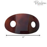 Parcelona French Classic Oval Shell Celluloid Hair Barrette with Stick for Women