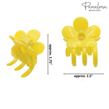 Parcelona French Classic Mini Yellow N Purple Celluloid Hair Claws for Women