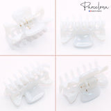 Parcelona French Classic 1.5" Small Celluloid Set of 3 Hair Claws for Women