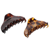 Parcelona French Boss Thin and Narrow Celluloid Hair Claws for Women (2 Pcs)