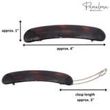 Parcelona French Elegant Duo Large Celluloid Hair Barrette for Women and Girls