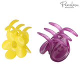 Parcelona French Classic Mini Yellow N Purple Celluloid Hair Claws for Women