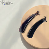 Parcelona French Lock Black and Brown 4” Set of 2 Celluloid Banana Hair Clips