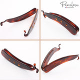 Parcelona French Lock Medium Crystal Celluloid Shell Banana Hair Clip for Women