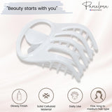 Parcelona French Curvy Oval Paw Medium Cellulose Hair Claw for Women and girls