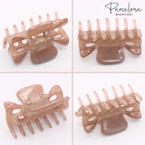 Parcelona French Classic 1.5" Small Celluloid Set of 3 Hair Claws for Women