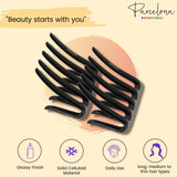 Parcelona French Crab Interlocking Medium Celluloid Hair Side Comb for Women