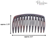 Parcelona French Compact Curved Fit Shell Small Celluloid Side Hair Combs(2 Pcs)