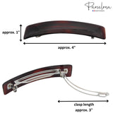 Parcelona French Rectangular Shell Large Celluloid Hair Barrette for Women