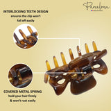 Parcelona French Classic 1.5" Small Celluloid Set of 3 Hair Claws for Women