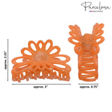 Parcelona French Plume Medium 3" Celluloid Acetate Hair Claw for Women (2 Pcs)