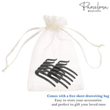 Parcelona French Crab Interlocking Medium Celluloid Hair Side Comb for Women