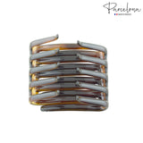 Parcelona French Crab Interlocking Medium Celluloid Hair Side Comb for Women