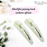 French Amie Clic Clac Large Handmade Celluloid Snap Hair Pins for Women(2 Pcs)