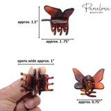 Parcelona French Butterfly Small Celluloid Hair Claws for Women and Girls (2Pcs)