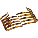 Parcelona French Crab Interlocking Medium Celluloid Hair Side Comb for Women