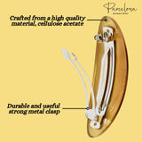 Parcelona French Oval Large 4" Celluloid Automatic Hair Barrette for Women