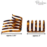 Parcelona French Crab Interlocking Medium Celluloid Hair Side Comb for Women