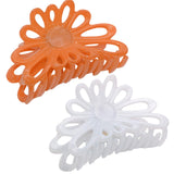 Parcelona French Plume Medium 3" Celluloid Acetate Hair Claw for Women (2 Pcs)