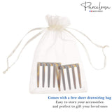 Parcelona French Crab Interlocking Medium Celluloid Hair Side Comb for Women