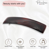 Parcelona French Rectangular Shell Large Celluloid Hair Barrette for Women