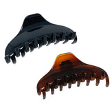 Parcelona French Boss Thin and Narrow Celluloid Hair Claws for Women (2 Pcs)