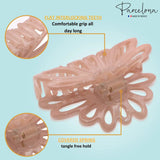 Parcelona French Plume Medium 3" Celluloid Acetate Hair Claw for Women and Girls