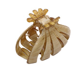 Parcelona French Fleur Medium 3.25" Wide Teeth Celluloid Hair Claw for Women