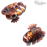 Parcelona French Fleur Medium 3.25" Wide Teeth Celluloid Hair Claw for Women