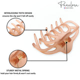 Parcelona French Dendrite Medium Celluloid Jaw Hair Claw for Women and Girls