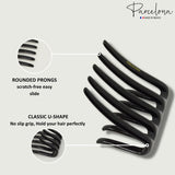 Parcelona French Crab Interlocking Medium Celluloid Hair Side Comb for Women