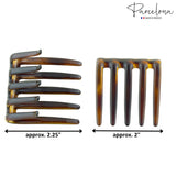 Parcelona French Crab Interlocking Medium Celluloid Hair Side Comb for Women