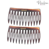 Parcelona French Compact Curved Fit Shell Small Celluloid Side Hair Combs(2 Pcs)