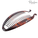 Parcelona French Narrow Large 6 1/2" Shell Celluloid Banana Hair Clip