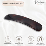 Parcelona French Elegant Duo Large Celluloid Hair Barrette for Women and Girls