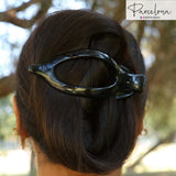 Parcelona French Wide Beak Large Celluloid Side Slide-In Hair Claw for Women