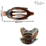 Parcelona French Wide Beak Large Celluloid Side Slide-In Hair Claw for Women