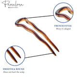 Parcelona French Mystic Large Celluloid Hair Pins for Women & Girls(6Pcs)