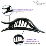 Parcelona French Wide Beak Large Celluloid Side Slide-In Hair Claw for Women