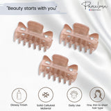 Parcelona French Classic 1.5" Small Celluloid Set of 3 Hair Claws for Women