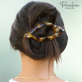 Parcelona French Wide Beak Large Celluloid Side Slide-In Hair Claw for Women