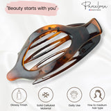 Parcelona French Wide Beak Large Celluloid Side Slide-In Hair Claw for Women