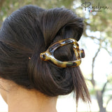 Parcelona French Wide Beak Large Celluloid Side Slide-In Hair Claw for Women