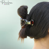 Parcelona French Wide Beak Large Celluloid Side Slide-In Hair Claw for Women