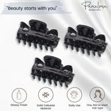 Parcelona French Classic 1.5" Small Celluloid Set of 3 Hair Claws for Women