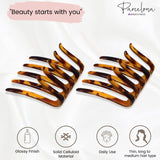 Parcelona French Crab Interlocking Medium Celluloid Hair Side Comb for Women