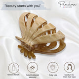 Parcelona French Fleur Medium 3.25" Wide Teeth Celluloid Hair Claw for Women